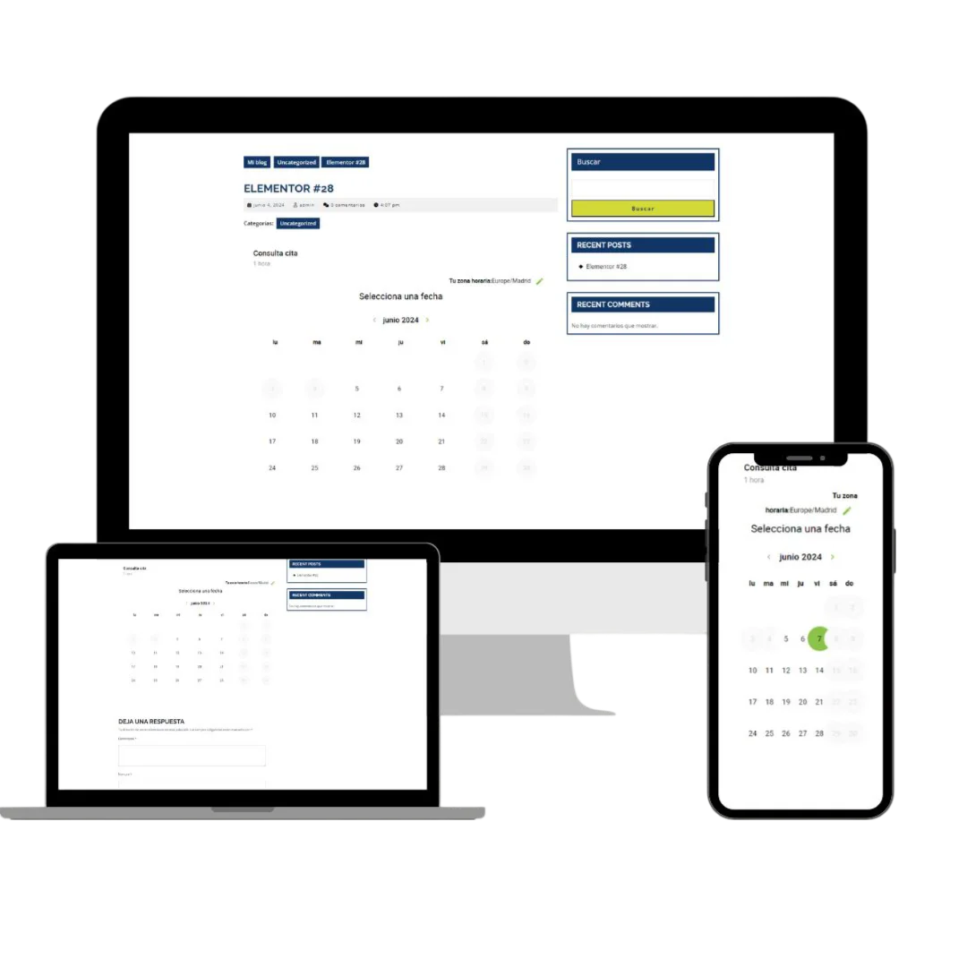 Landing con reserva de cita